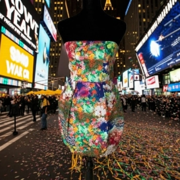 Luxe Aquarium Graphic Print Dress, 4 - Picture 1 of 7